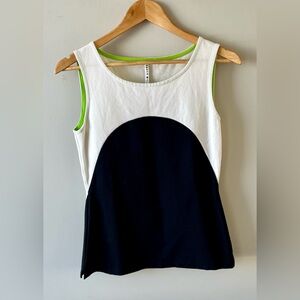 Karen Millen Colourblock (Black/White/Green) Formal Tank Top Size 10-Office Chic